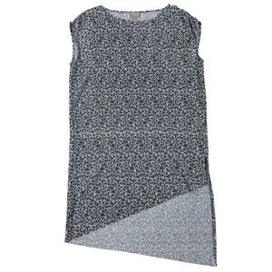 Chicos Travelers Sleeveless Blouse Tank Tunic Asymmetrical Hem Crinkle Sz S 4-6